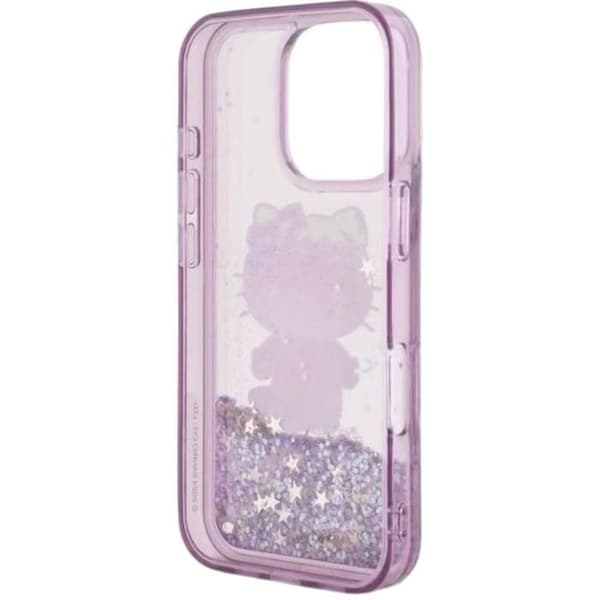 Hello Kitty Flytande Glitter 50-årsjubileum Festväskan för iPhone 16 Pro Max 6,9" Lila - HKHCP16XL50PPU