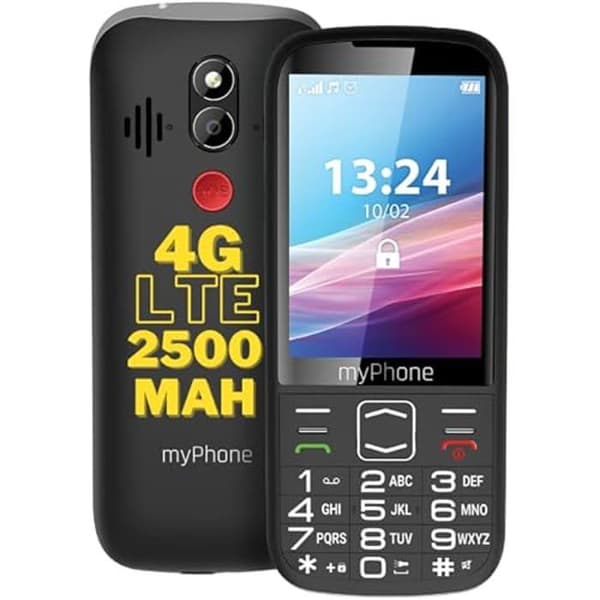 Knappsats telefon - MP MYPHONE - Halo 4 LTE - 3,5 tums skärm - Dubbel SIM - Batteri 2500 mAh Svart