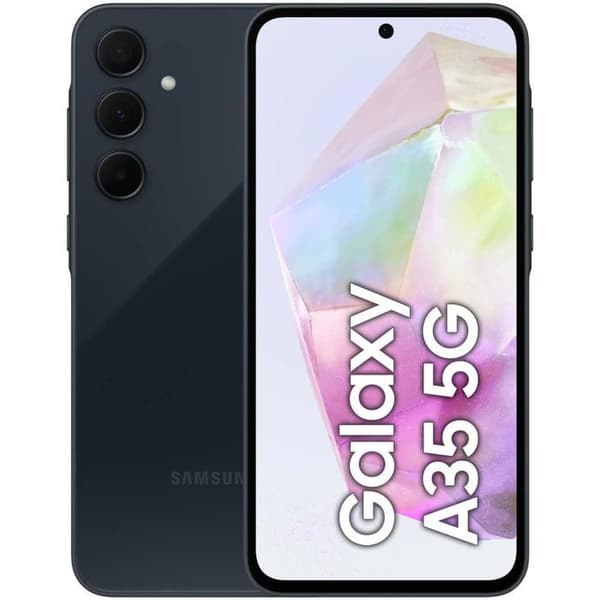 Samsung Galaxy A35 5G. Skärmstorlek: 16,8 cm (6,6"), Skärmupplösning: 1080 x 2340 pixlar. Processorfrekvens: 2 GHz, Marinblå
