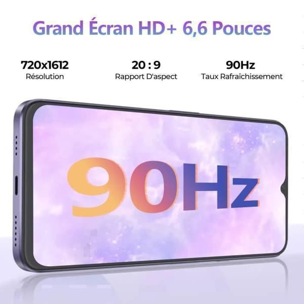 Billigt Smartphone HOTWAV Note 13 Pro - Presenter för Mors Dag/Fars Dag - 6.6'' HD+ 5160mAh 8+256Go 50MP Mobiltelefon NFC - Lila