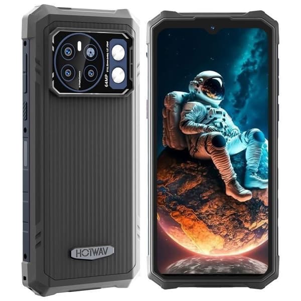 HOTWAV Cyber 13 Pro Smartphone Robust 20Go+256Go 10800mAh Kamera 64MP 6.6'' FHD+ 4G Infraröd Fjärrkontroll NFC/Face ID - Svart