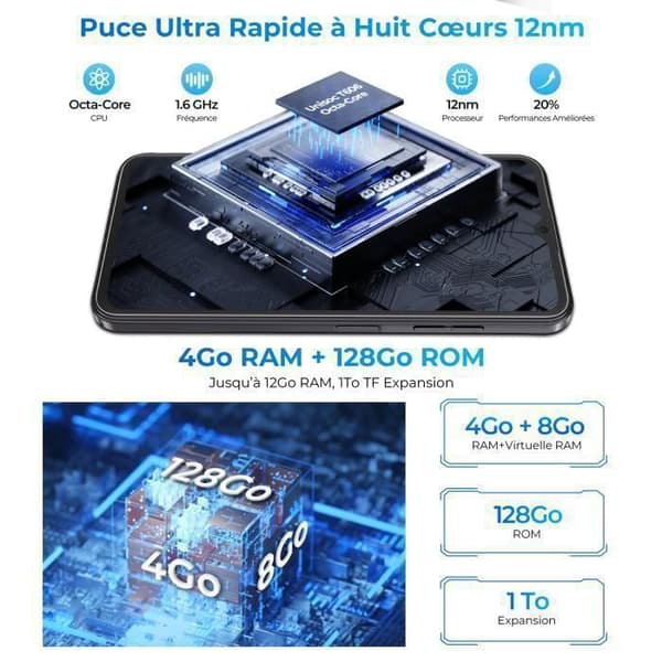 Smartphone - HOTWAV - Note 15 Pro - Gåvor För Mors Dag|Fars Dag - Skärm 6,6" HD+ - 4+128Go - 5160mAh-Indigo