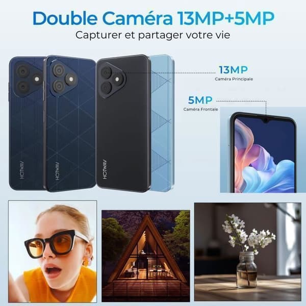 Smartphone - HOTWAV - Note 15 Pro - Gåvor För Mors Dag|Fars Dag - Skärm 6,6" HD+ - 4+128Go - 5160mAh-Indigo