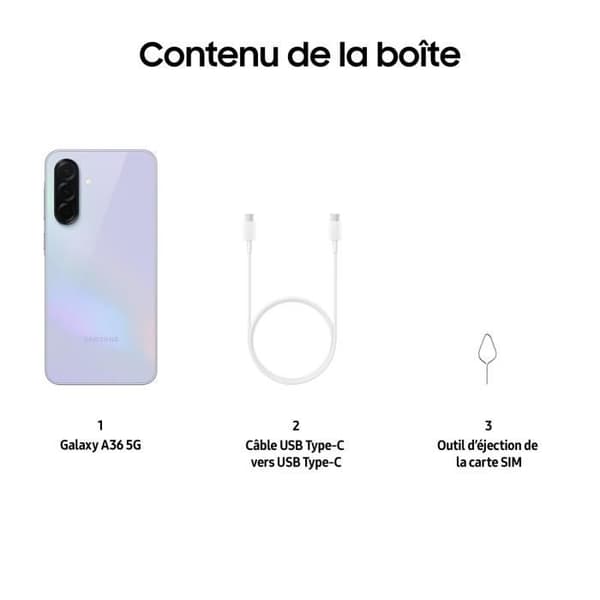 SAMSUNG Galaxy A36 5G Smartphone 128 Go Lavendel