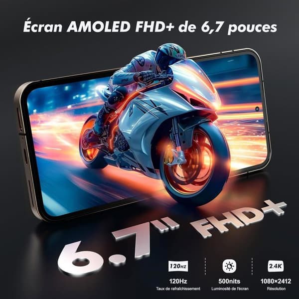 OUKITEL WP200 Pro 5G Okross Smartphones 72Go+1To 6.7'' Android 15 Robust 108MP med Avtagbara Klocka WiFi6/NFC, Svart
