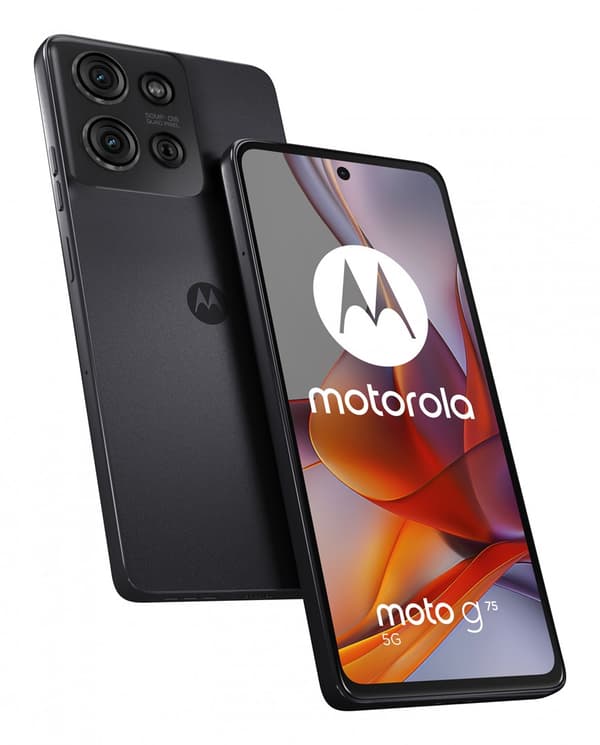 Motorola Moto G75 5G -älypuhelin, 17,2 cm (6,78"), hybridi, kaksois-SIM, Android 14, USB Type-C, 8 Gt, 256 Gt, 5000 mAh, harmaa