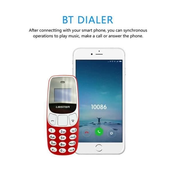 Mini mobiltelefon BM10 med dubbla SIM-kort - Röd