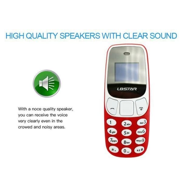 Mini mobiltelefon BM10 med dubbla SIM-kort - Röd