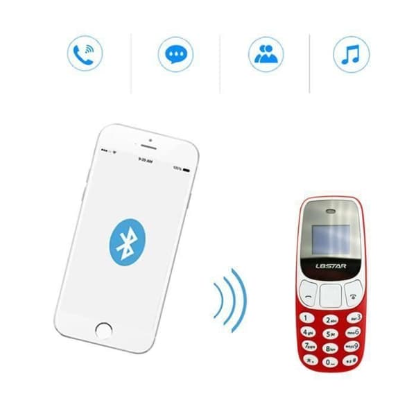 Mini mobiltelefon BM10 med dubbla SIM-kort - Röd