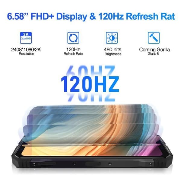 Telefón Mobil DOOGEE V30T, 10800mAh(66W), 20Go+256Go-2To, Stöttålig Smartphone, Ficklampa, 6.58", 108MP+20MP Natt Vision Svart