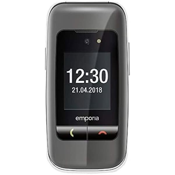 Senior mobiltelefon - Emporia - EmporiaOne - Flip - Nödlägesknapp - Bred skärm Grå, Silver