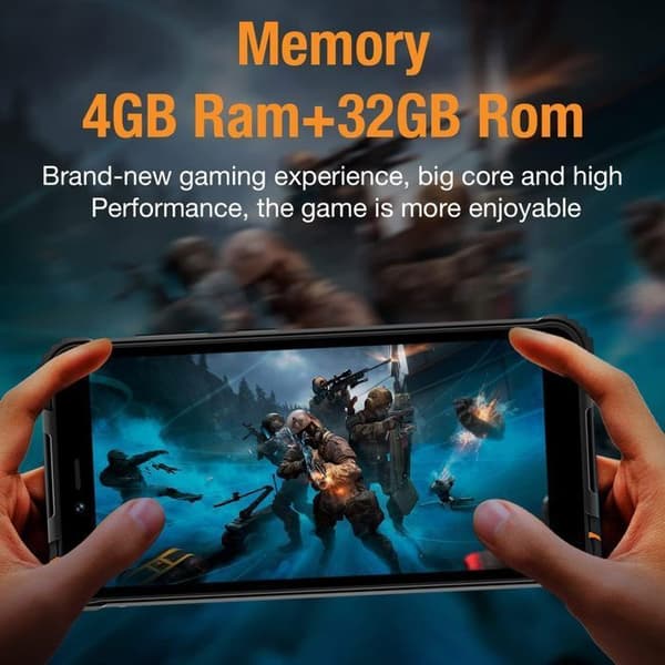 Okrossbar bärbar smartphone - HOTWAV T5 Pro- Android 12 - 7500mAh - 4GB+32GB 13MP + 5MP Dual SIM 4G- REFURBISHED
