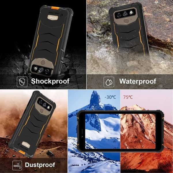 Okrossbar bärbar smartphone - HOTWAV T5 Pro- Android 12 - 7500mAh - 4GB+32GB 13MP + 5MP Dual SIM 4G- REFURBISHED