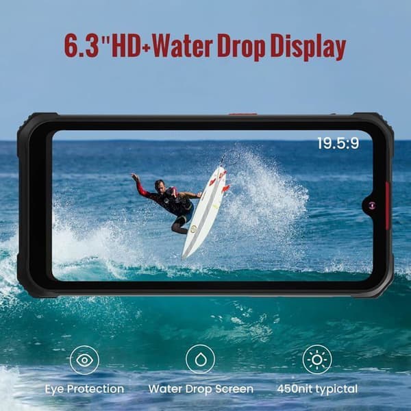 Smartphone Robuste HOTWAV Cyber 9 Pro - 8Go+128Go Skärm 6.3" 7500mAh 48MP - IP68 Vattentät Telefon - NFC GPS Dubbel SIM 4G - Blå