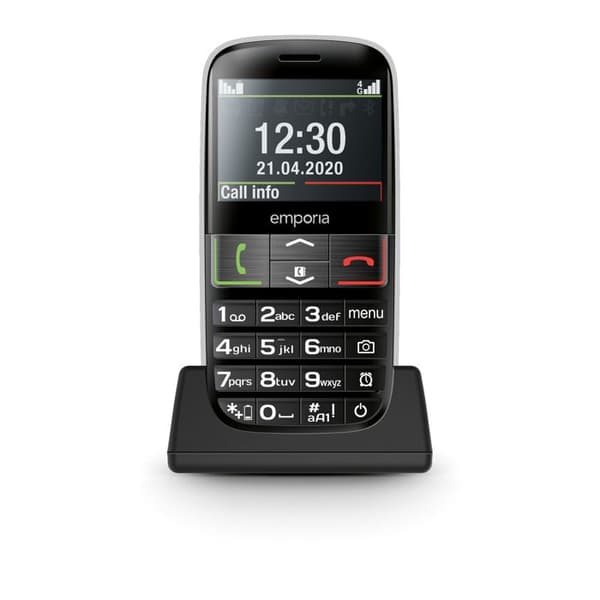 Senior Mobiltelefon - Emporia - 4G Modell - Klaptelefon - Nödsamtalsknapp - Ljust Skärm Svart
