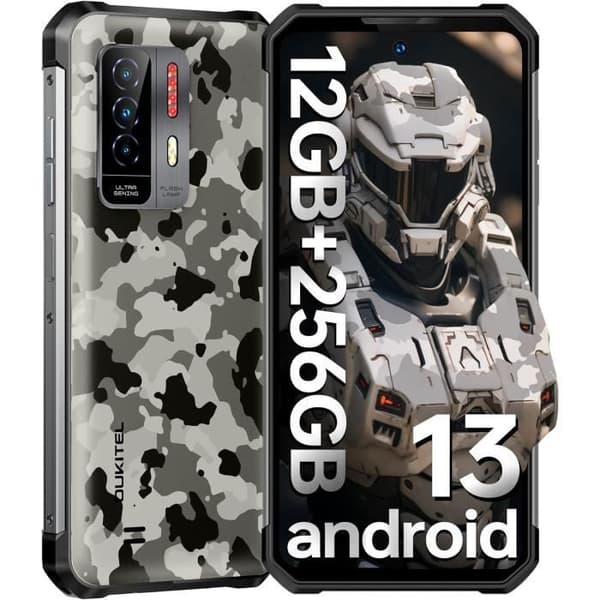 OUKITEL WP27 Smartphone Robust IR Nattvision 12Go+256 Go Kamera 64MP 6,8'' 8500mAh GPS NFC 4G Dubbel SIM - Grå