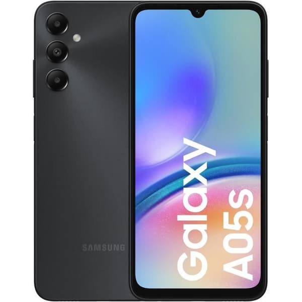 Samsung Galaxy A05s - 4G Smartphone - Dual SIM - 4 GB RAM / 128 GB internminne - microSD-kortplats - LCD-skärm - 6,7" - 2400 x 1080 Svart