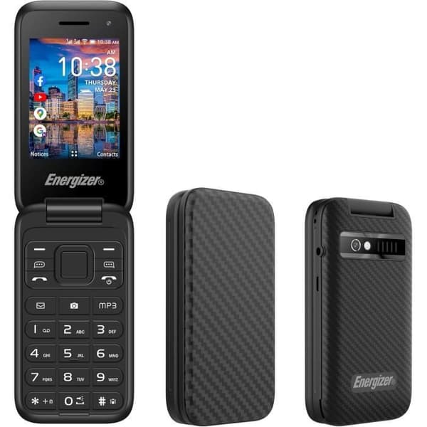 Klapptelefon E282SC - 4G LTE - Batteri 1400 mAh - Dubbel Nano SIM - 3 års garanti - Svart - O låst - Kamera 2MP