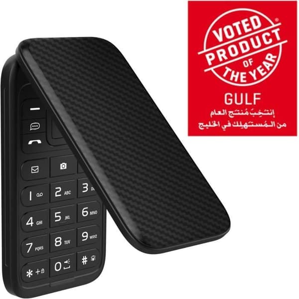 Klapptelefon E282SC - 4G LTE - Batteri 1400 mAh - Dubbel Nano SIM - 3 års garanti - Svart - O låst - Kamera 2MP