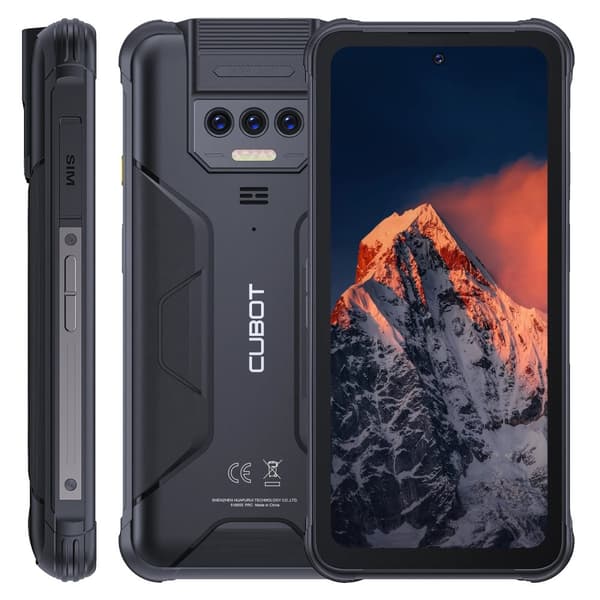 Robust Smartphone Android 13, 12GB RAM, 10600mAh Batteri,256G256G, SortSort, 6G6G
