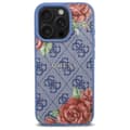 Miniatyrbild 3 av 6: Guess 4G Blomstertryckt Hårdskal med MagSafe för iPhone 16 Pro 6.3" Blå - GUHMP16LP4ROPEMCB