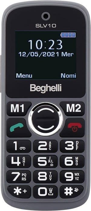 Senior smartphone - Beghelli senior mobiltelefon - 1130 - Salvalavita Phone SLV10 GSM Easy med SOS-knapp, Grå Svart