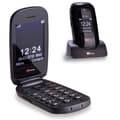 Miniatyrbild 1 av 4: TTfone Lunar Simple Big Button Mobiltelefon - Snygg Fodral-Flip Design Svart
