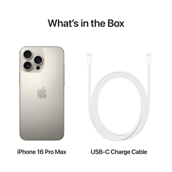 Apple iPhone 16 Pro Max - 256 GB Natural Titan - Europeisk version - Helt ny - Upplåst - Inte aktiverad