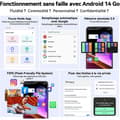 Miniatyrbild 3 av 6: OSCAL Flat 2C Smartphone 4G Android 14, 6Go+64Go/TF 2To 6.56" 5000mAh Dual SIM Svart med Blackview Airbuds 20
