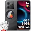 Miniatyrbild 1 av 6: OSCAL Flat 2C Smartphone 4G Android 14, 6Go+64Go/TF 2To 6.56" 5000mAh Dual SIM Svart med Blackview Airbuds 20