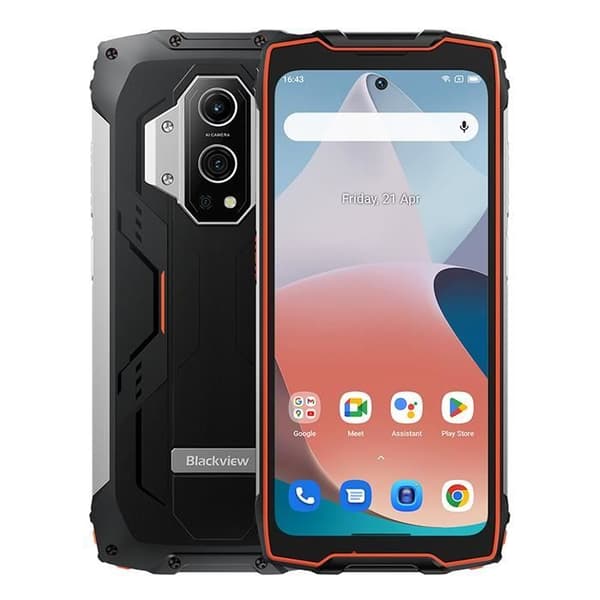 Blackview BV9300 Unbreakable Mobile Phone G99 120Hz 12GB+256GB 15080mAh 50MP IP68 Face ID Dual SIM - Belysningsversion - Orange