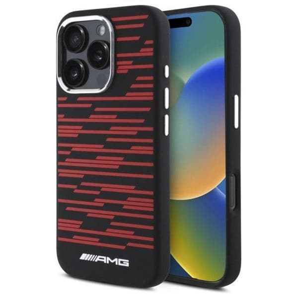 Mercedes Benz AMG Silikon Grafik Fodral med MagSafe för iPhone 16 Pro Max 6,9" Svart - AMHMP16X24SSRRK