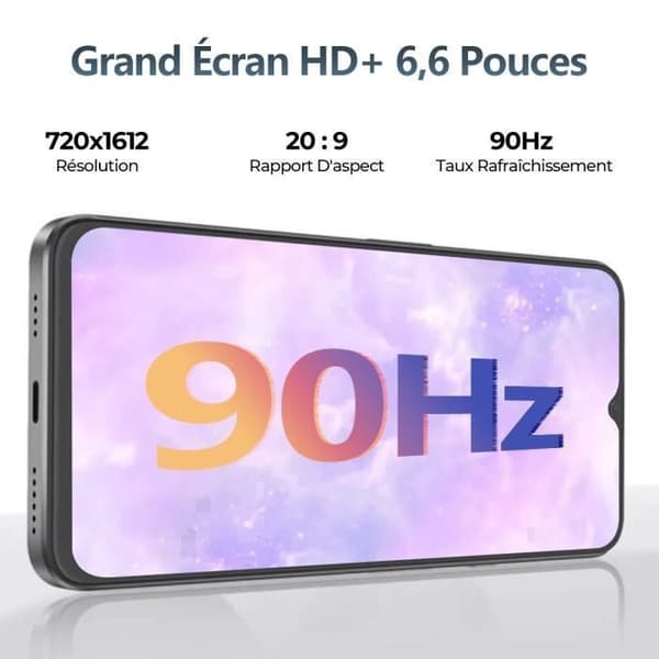 Billig Smartphone HOTWAV Note 13 Pro - Gåvor för Mors- och Farsdag - 6.6'' HD+ 5160mAh 8+256Go 50MP Mobiltelefon NFC - Svart