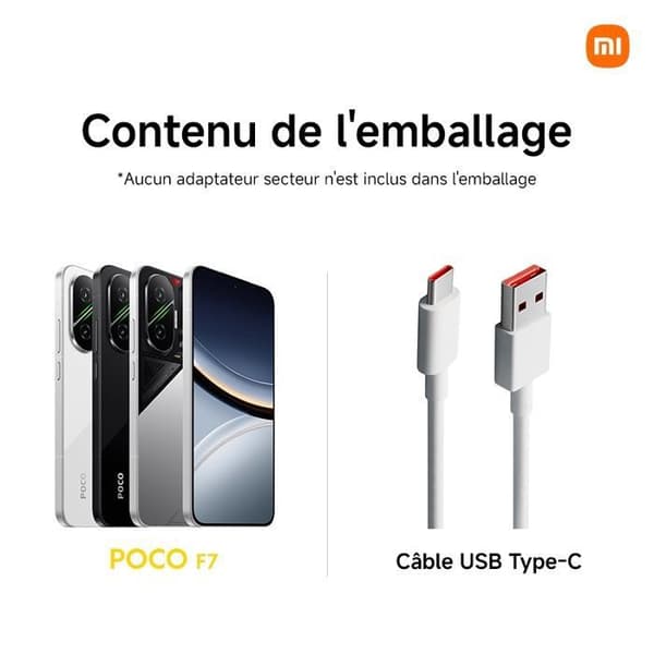 POCO F7 Vit 12 GO + 256 GO - SMARTPHONE
