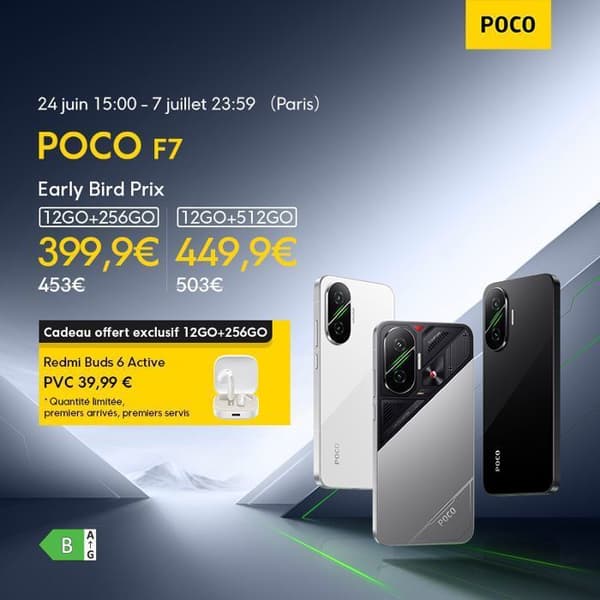 POCO F7 Vit 12 GO + 256 GO - SMARTPHONE