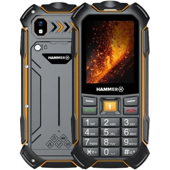 HAMMER Boost 2 LTE IP68 2,4 - Robust telefon för proffs och entusiaster - Svart och orange