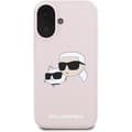 Miniatyrbild 1 av 2: Karl Lagerfeld Flytande Silikon Dubbelhuvud MagSafe Bakskydd för iPhone 16 Rosa