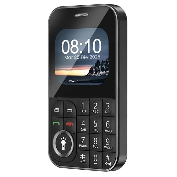Mobiltelefon med knappar 2,01 tum Dubbel SIM Stil Curve Svart