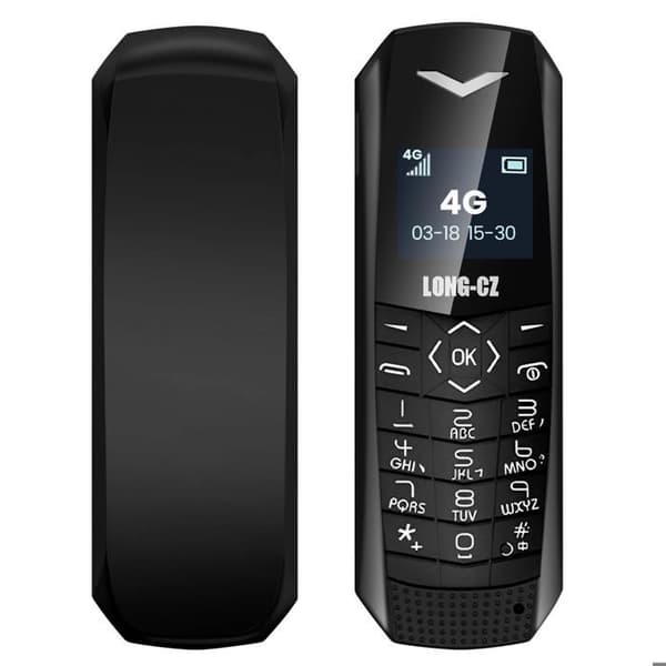 Mini mobiltelefon 4G LTE Ultra kompakt Batteritid 5 timmar Svart