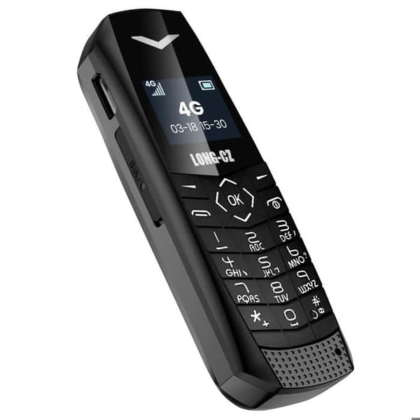 Mini mobiltelefon 4G LTE Ultra kompakt Batteritid 5 timmar Svart