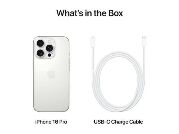 Apple iPhone 16 Pro 128 GB Vit Titanium - Europeisk version - Helt ny - Upplåst - Inte aktiverad