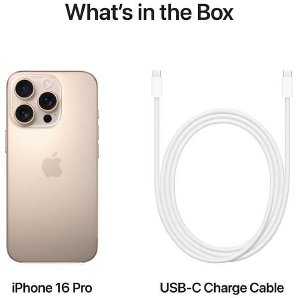 Apple iPhone 16 Pro 128GB Desert Titanium - Europeisk version - Helt ny - Upplåst - Inte aktiverad