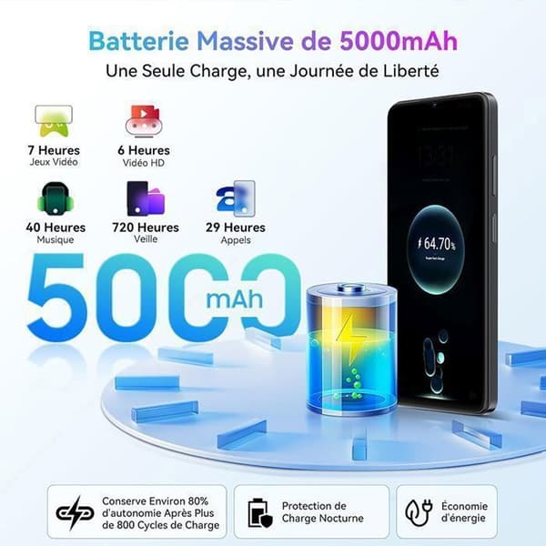 Blackview BV5200Pro, Téléphone Portable Incassable Android 12(7Go 64Go