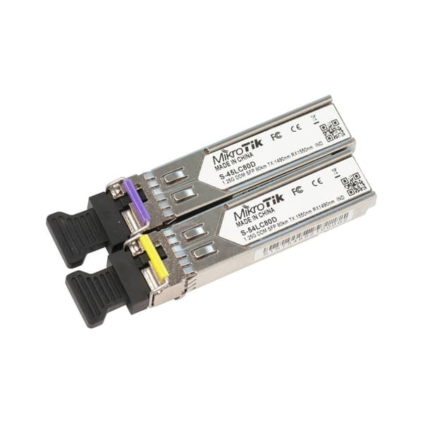 MikroTik 1.25G Bidirectional Single-Mode Module 80km Pair S-4554LC80D
