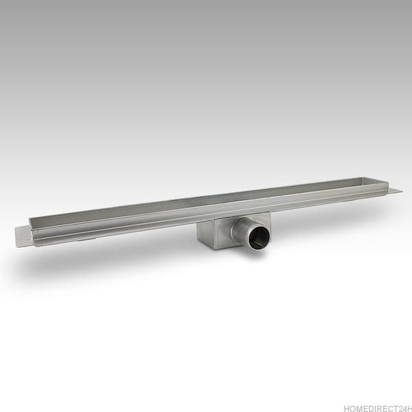 Befliesbar LINE?R AFSL?B MED SIPHON 90cm RUSTFRI ST?L