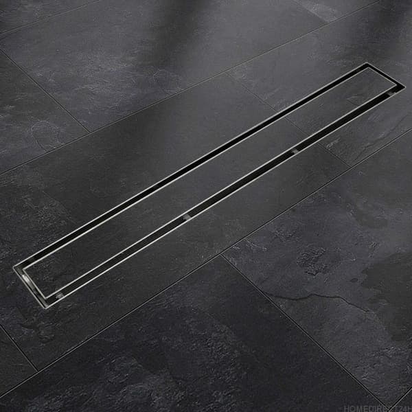 Befliesbar LINE?R AFSL?B MED SIPHON 90cm RUSTFRI ST?L