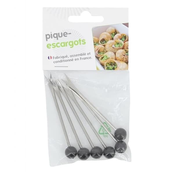 Snigelplockar - AC-DÉCO - Set med 6 - Rostfritt stål - Grå - Made in France