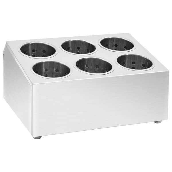 The Living Store bestikholder 6 rum firkantet rustfrit stål -  Bestikbakker