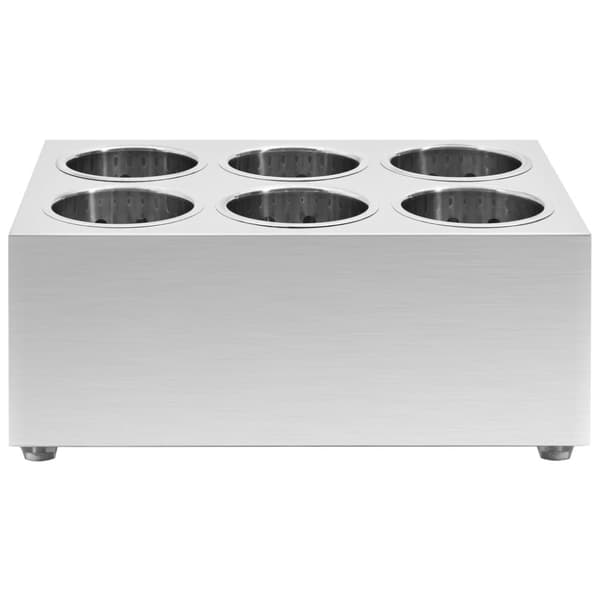 The Living Store bestikholder 6 rum firkantet rustfrit stål -  Bestikbakker
