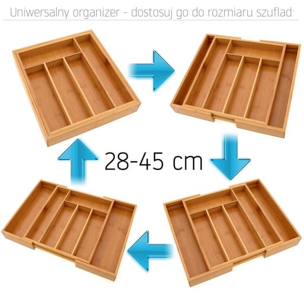 Udsparende skuffeorganisator